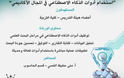 ورشة عمل بعنوان: استخدام أدوات الذكاء الاصطناعي في المجال الاكاديمي
